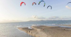 Group of Kiters waiting for Wind