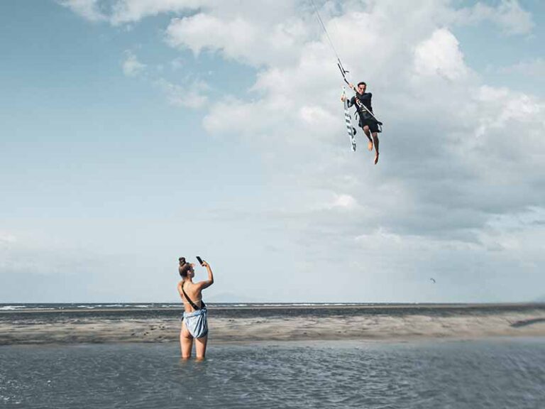 kitesurfer doing tricks in panama