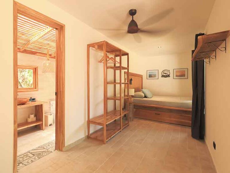 Queen size beds and wardrobe. Full room picture